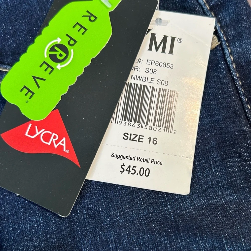 YMI Women's Bootcut Jeans Size 16 Mid Rise Dark Wash Slimming Stretch NWT